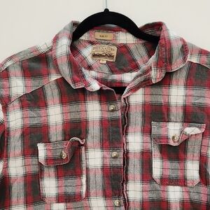 Plaid Red and Gray Men's Shirt